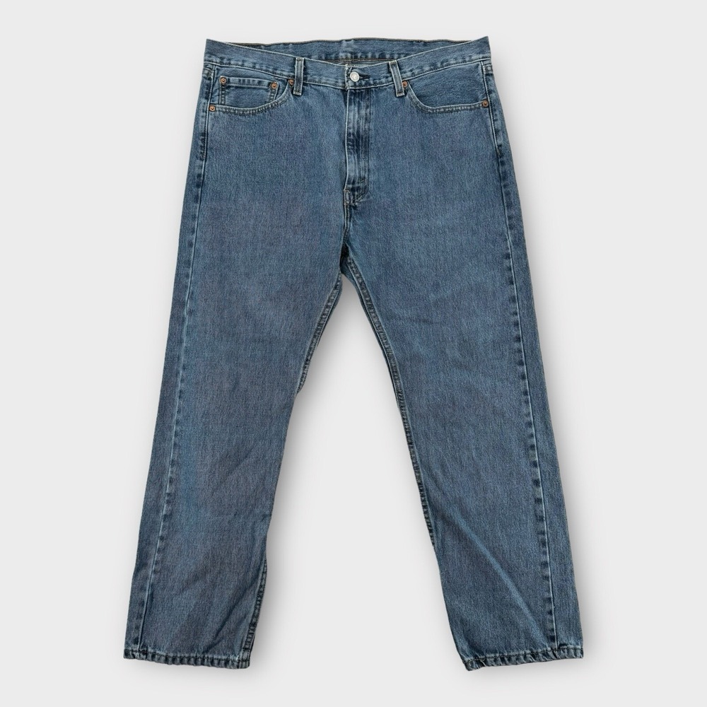 Levis 505 Mens 38x30 Straight Leg Jeans Medium Wash Blue Cotton Denim 00505-4891